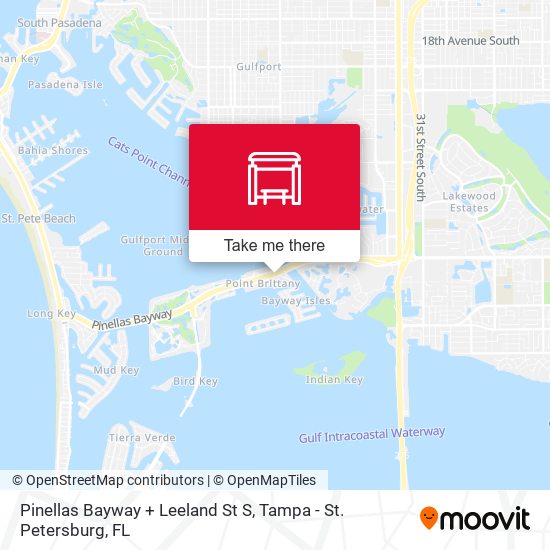 Mapa de Pinellas Bayway + Leeland St S