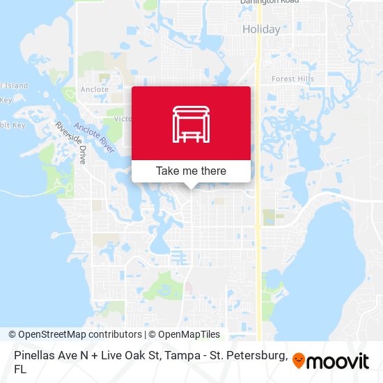 Pinellas Ave N + Live Oak St map