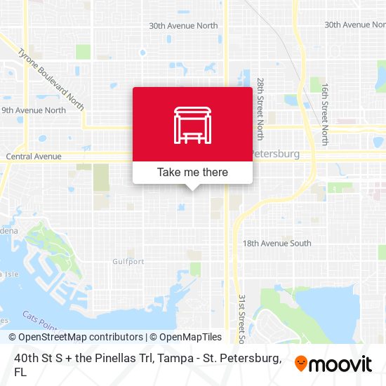 40th St S + the Pinellas Trl map