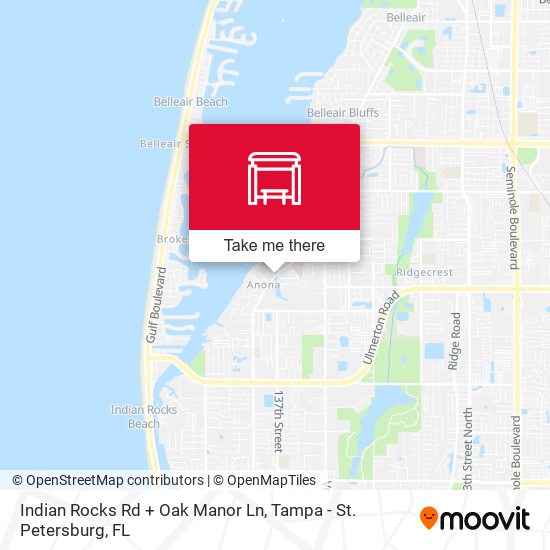 Indian Rocks Rd + Oak Manor Ln map