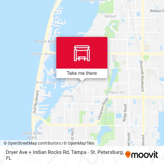 Dryer Ave + Indian Rocks Rd map