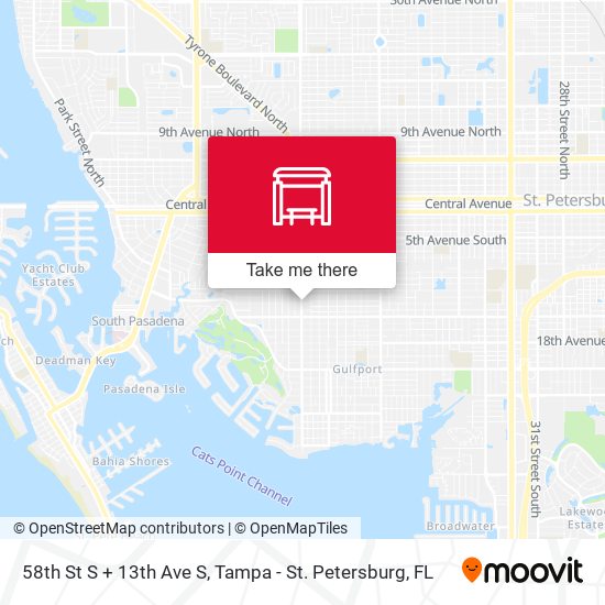 58th St S + 13th Ave S map