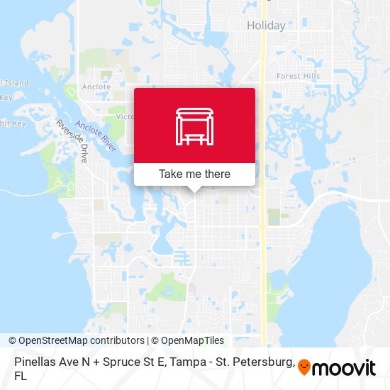 Pinellas Ave N + Spruce St E map