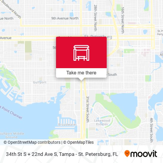 Mapa de 34th St S + 22nd Ave S