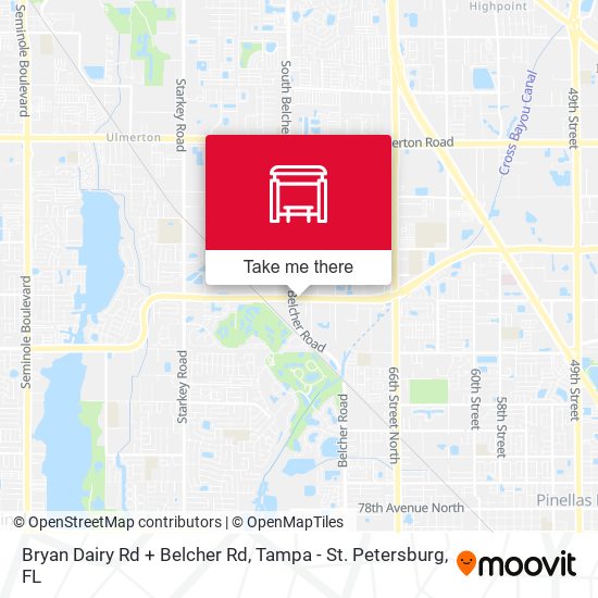 Bryan Dairy Rd + Belcher Rd map