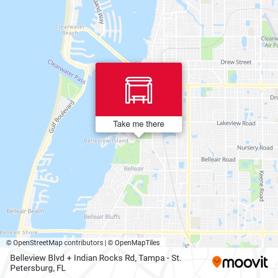 Belleview Blvd + Indian Rocks Rd map