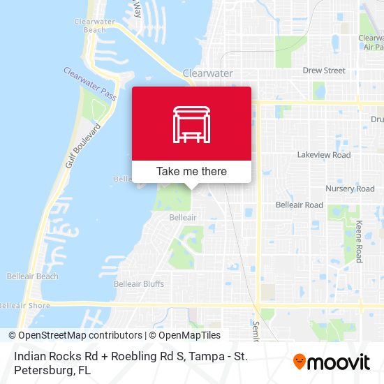 Mapa de Indian Rocks Rd + Roebling Rd S