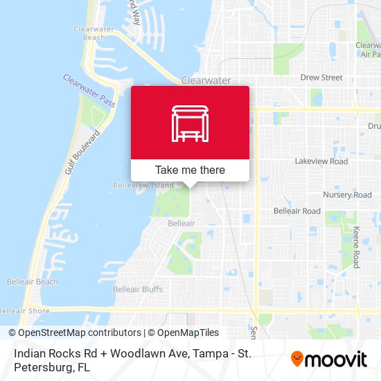 Indian Rocks Rd + Woodlawn Ave map