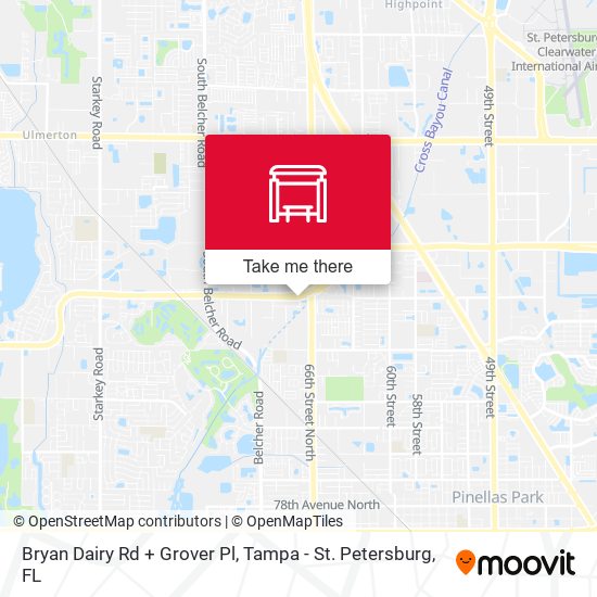 Bryan Dairy Rd + Grover Pl map