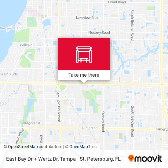 Mapa de East Bay Dr + Wertz Dr