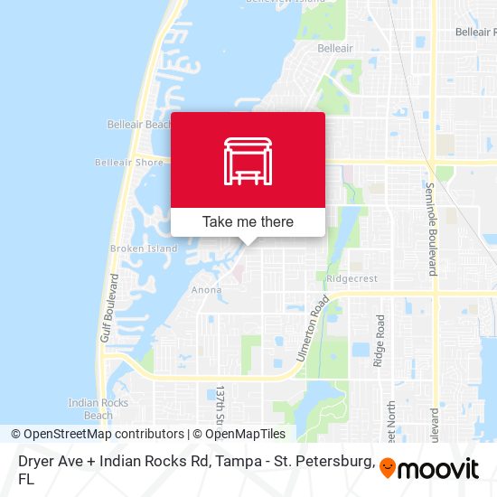 Mapa de Dryer Ave + Indian Rocks Rd