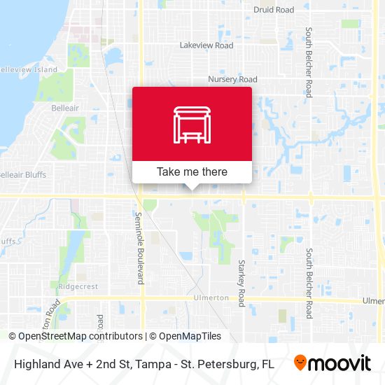 Highland Ave + 2nd St map