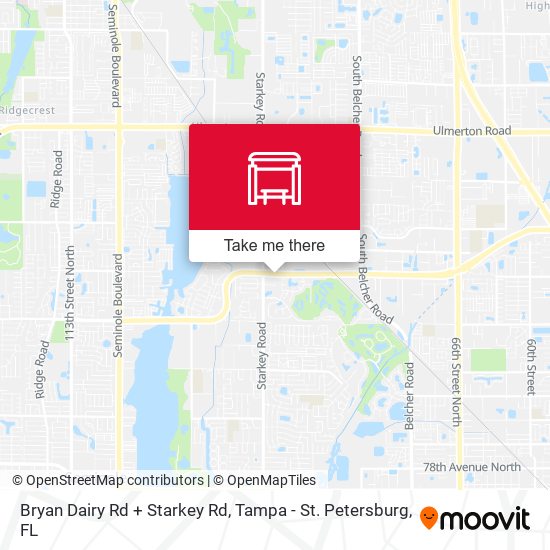 Bryan Dairy Rd + Starkey Rd map