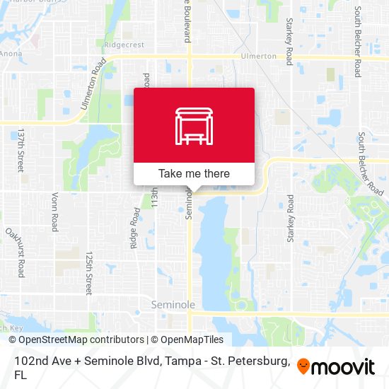 102nd Ave + Seminole Blvd map