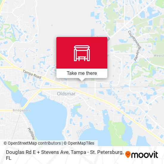 Douglas Rd E + Stevens Ave map