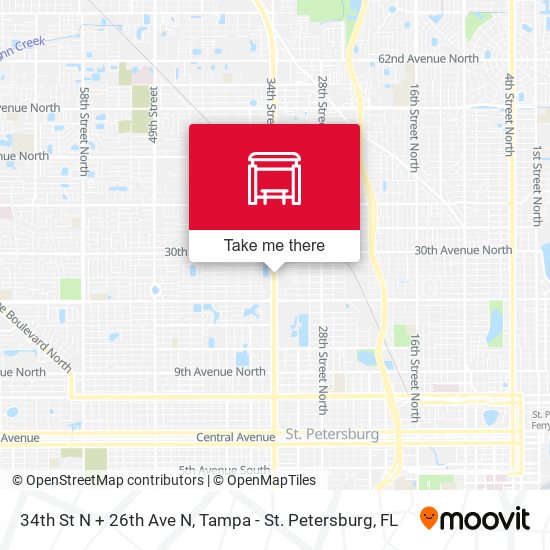 Mapa de 34th St N + 26th Ave N