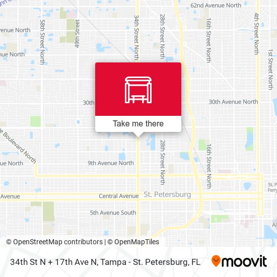 Mapa de 34th St N + 17th Ave N