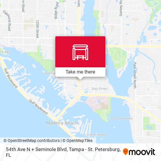 54th Ave N + Seminole Blvd map