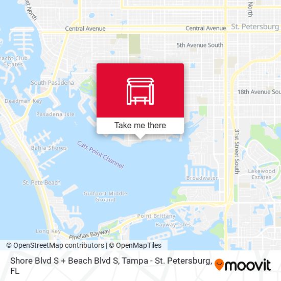 Shore Blvd S + Beach Blvd S map