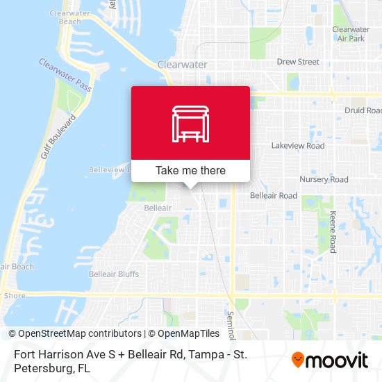 Fort Harrison Ave S + Belleair Rd map