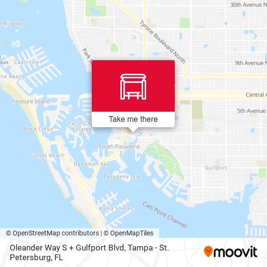 Mapa de Oleander Way S + Gulfport Blvd