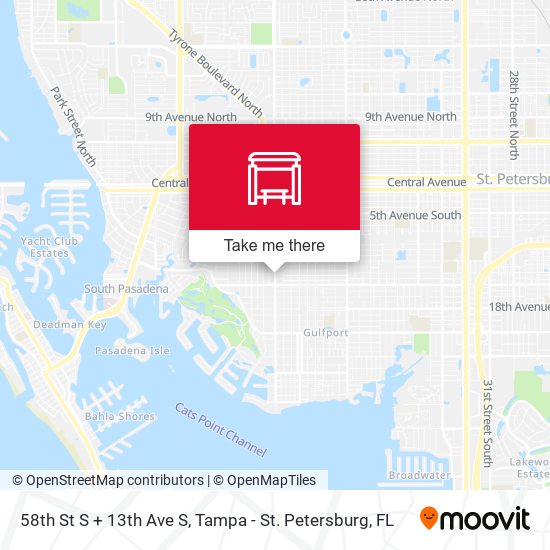 58th St S + 13th Ave S map