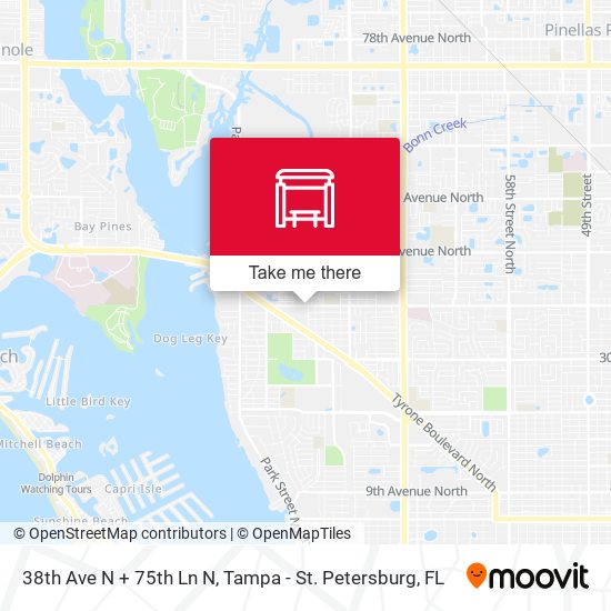 38th Ave N + 75th Ln N map