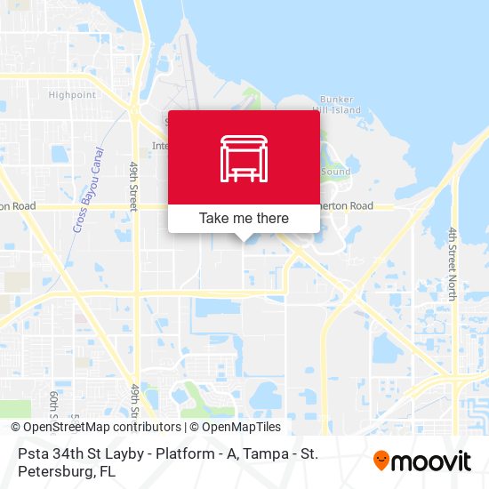 Mapa de Psta 34th St Layby - Platform - A