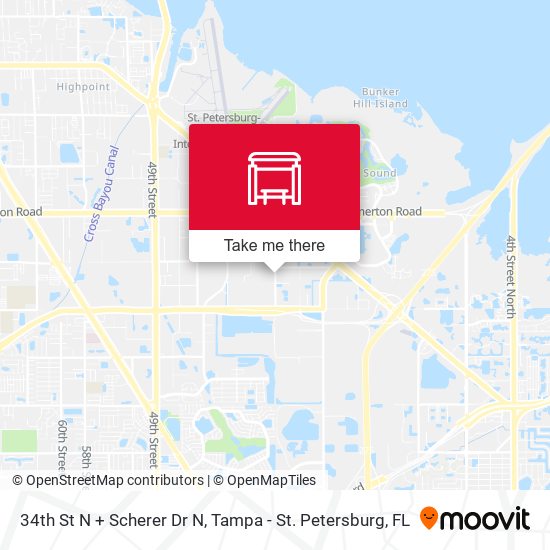Mapa de 34th St N + Scherer Dr N