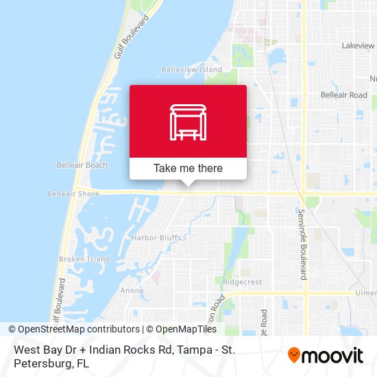 Mapa de West Bay Dr + Indian Rocks Rd