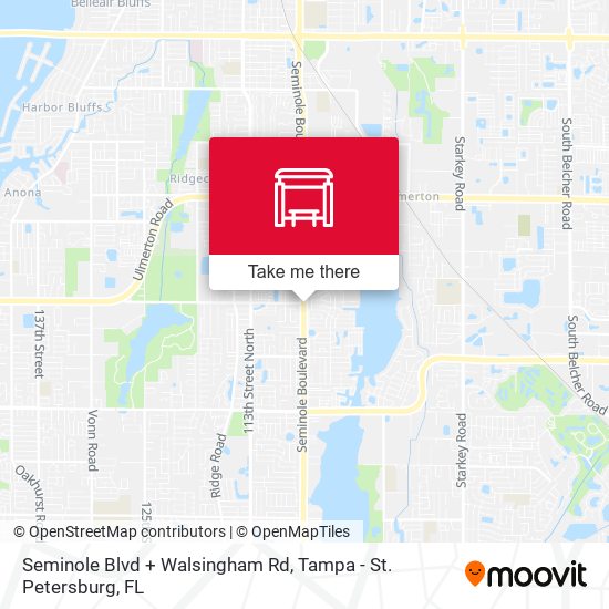 Seminole Blvd + Walsingham Rd map