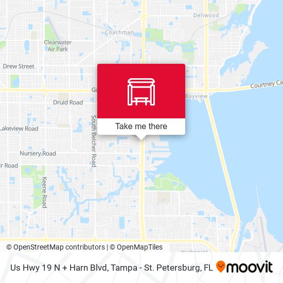 Mapa de Us Hwy 19 N + Harn Blvd