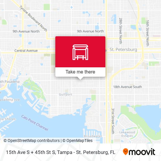 15th Ave S + 45th St S map