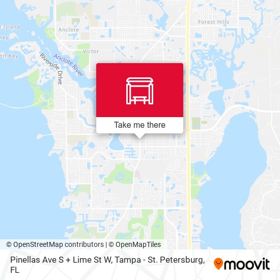 Pinellas Ave S + Lime St W map
