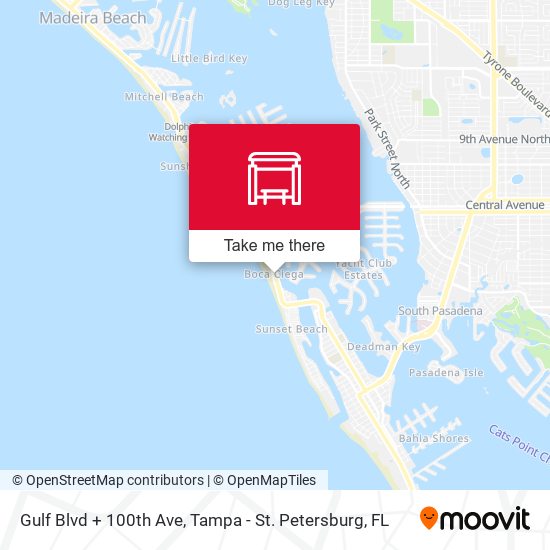Gulf Blvd + 100th Ave map
