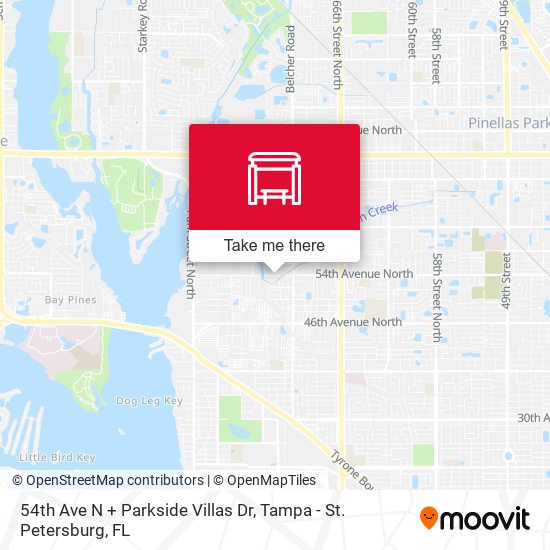 Mapa de 54th Ave N + Parkside Villas Dr