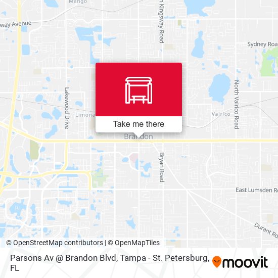 Mapa de Parsons Av @ Brandon Blvd