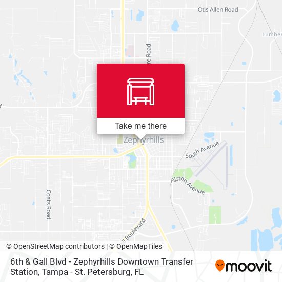 6th & Gall Blvd - Zephyrhills Downtown Transfer Station map