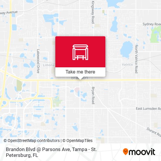 Brandon Blvd @ Parsons Ave map