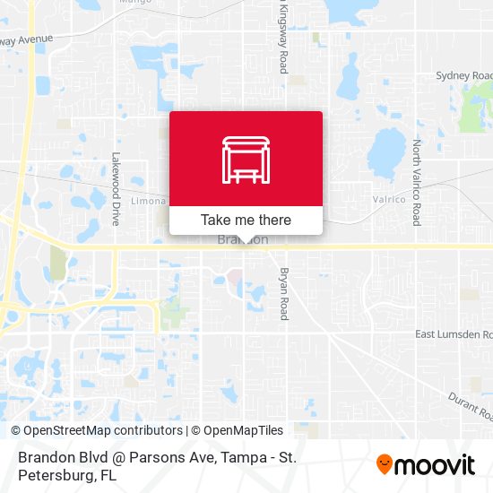 Brandon Blvd @ Parsons Ave map