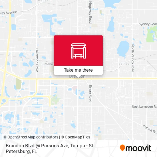 Brandon Blvd @ Parsons Ave map