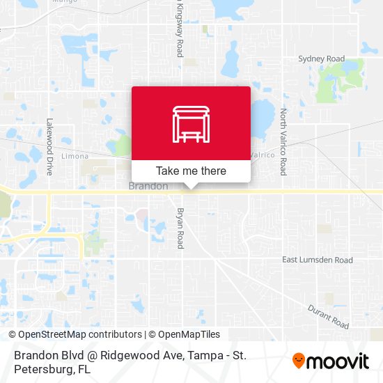Brandon Blvd @ Ridgewood Ave map
