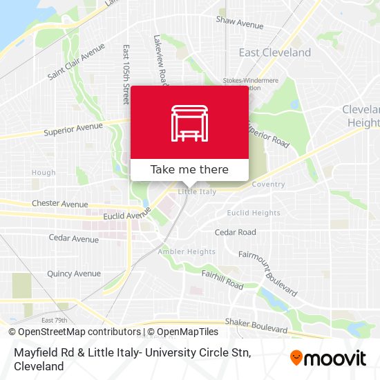 Mapa de Mayfield Rd & Little Italy- University Circle Stn