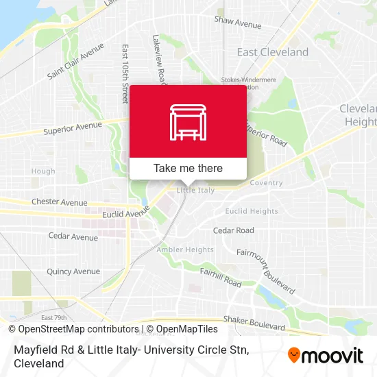 Mapa de Mayfield Rd & Little Italy- University Circle Stn