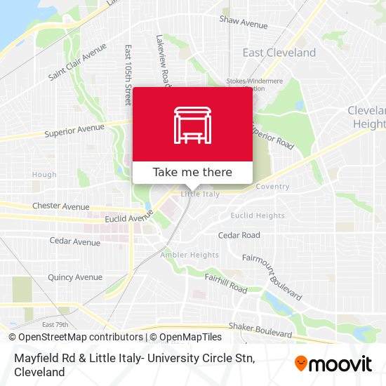 Mayfield Rd & Little Italy- University Circle Stn map