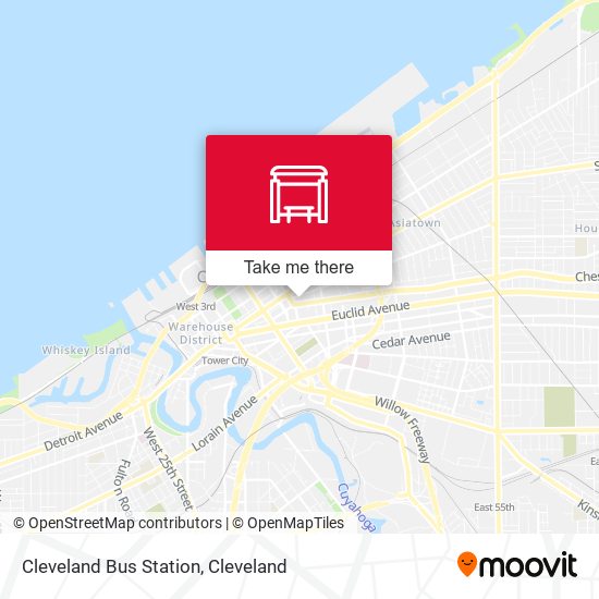 Cleveland Bus Station map