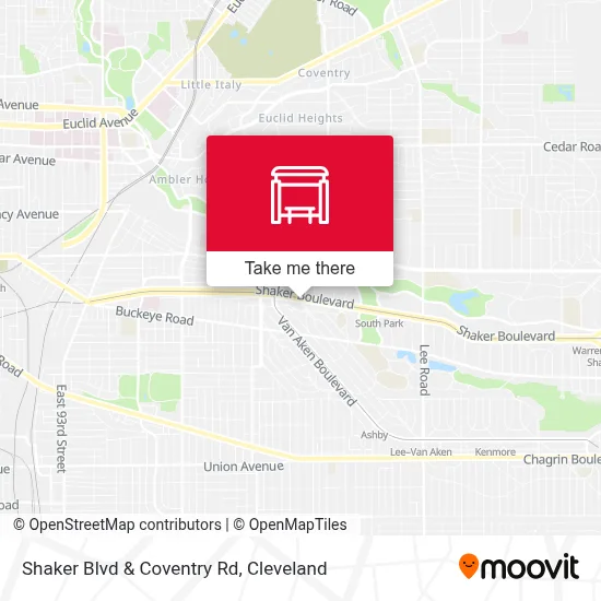 Shaker Blvd & Coventry Rd map