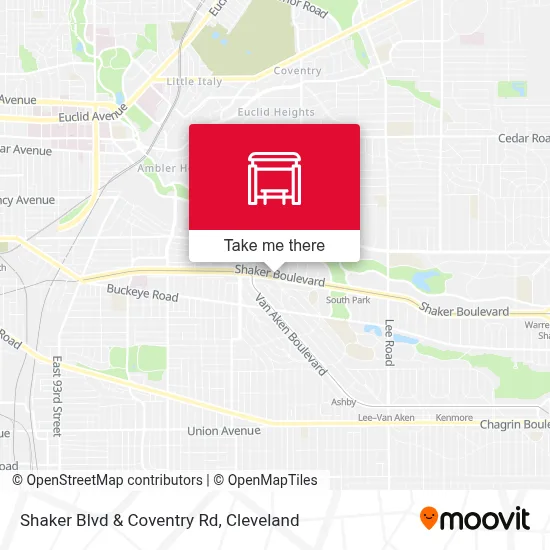 Shaker Blvd & Coventry Rd map