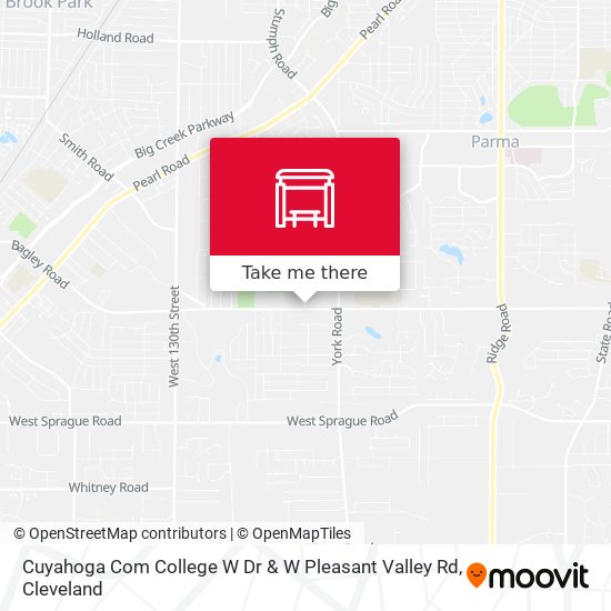 Cuyahoga Com College W Dr & W Pleasant Valley Rd map