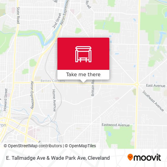 E. Tallmadge Ave & Wade Park Ave map